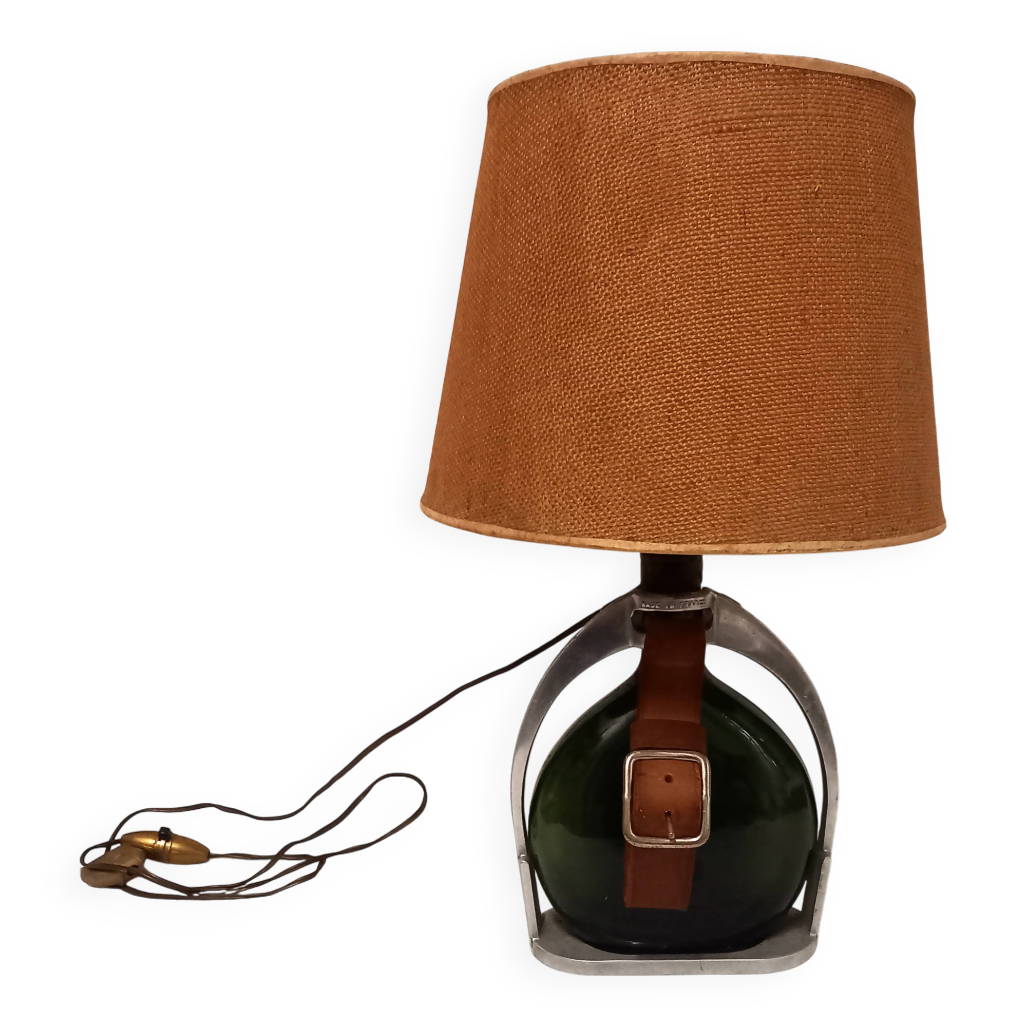 Ducastaing Armagnac bottle lamp with stirrup, 1960s