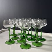 Lot de 12 verres Roemer alsacien pied vert