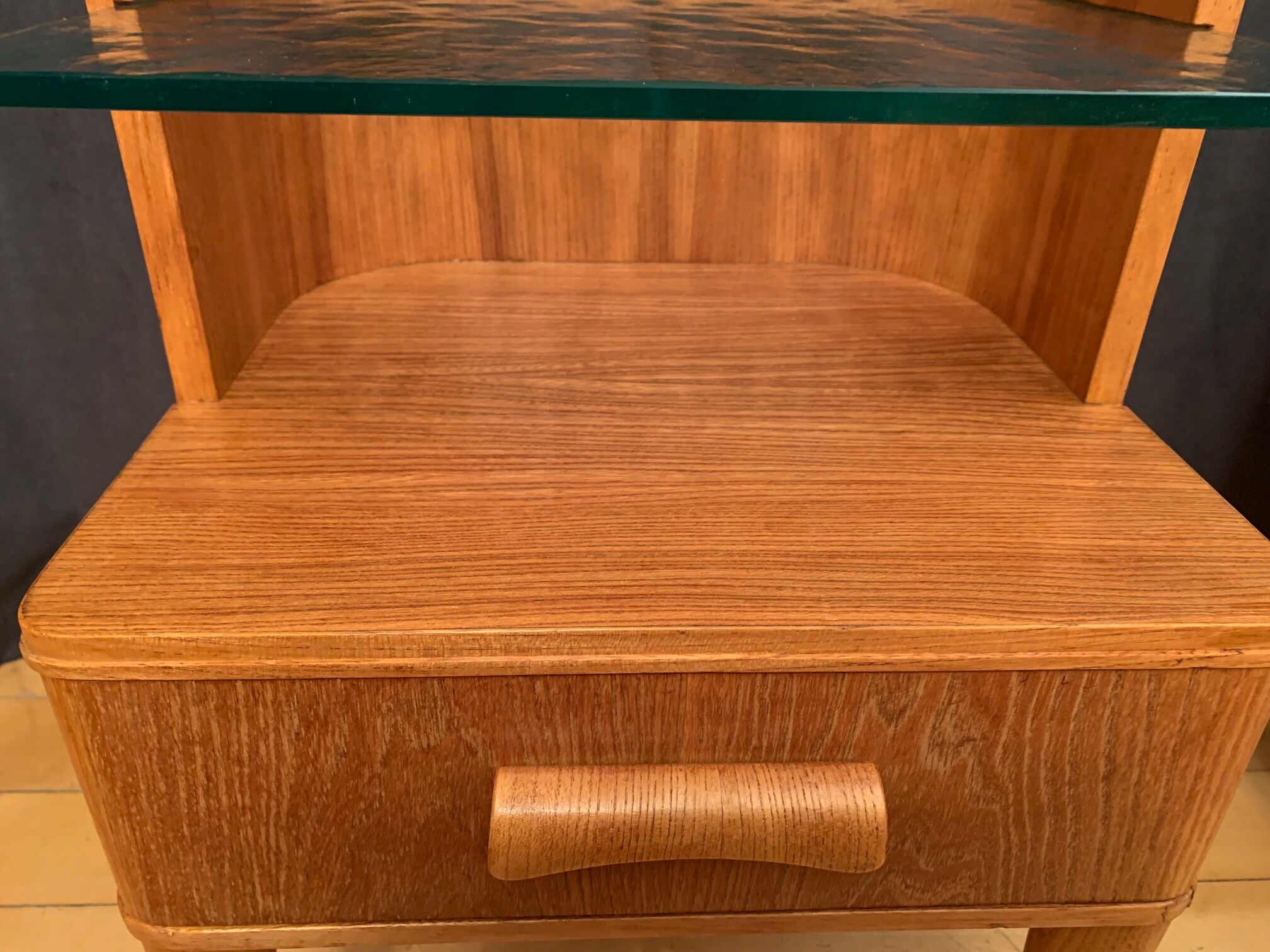 A pair of bedside tables by Axel Larsson, Bodafors, Sweden, 1940s.