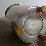 Teapot art deco thermos Bauscher Weiden silver metal and Bakelite feet 1930's