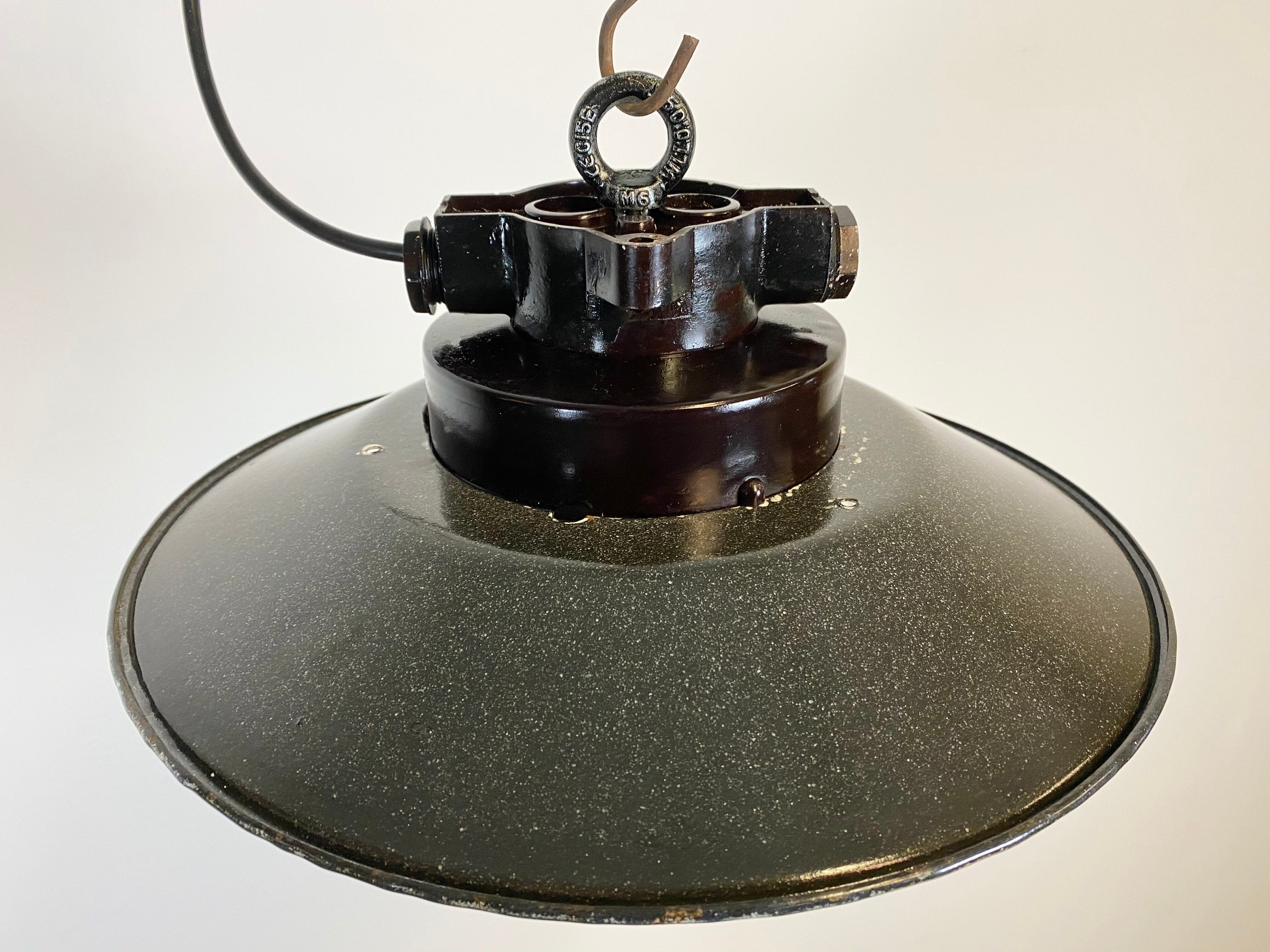 Vintage industrial factory hanging light, 1970s