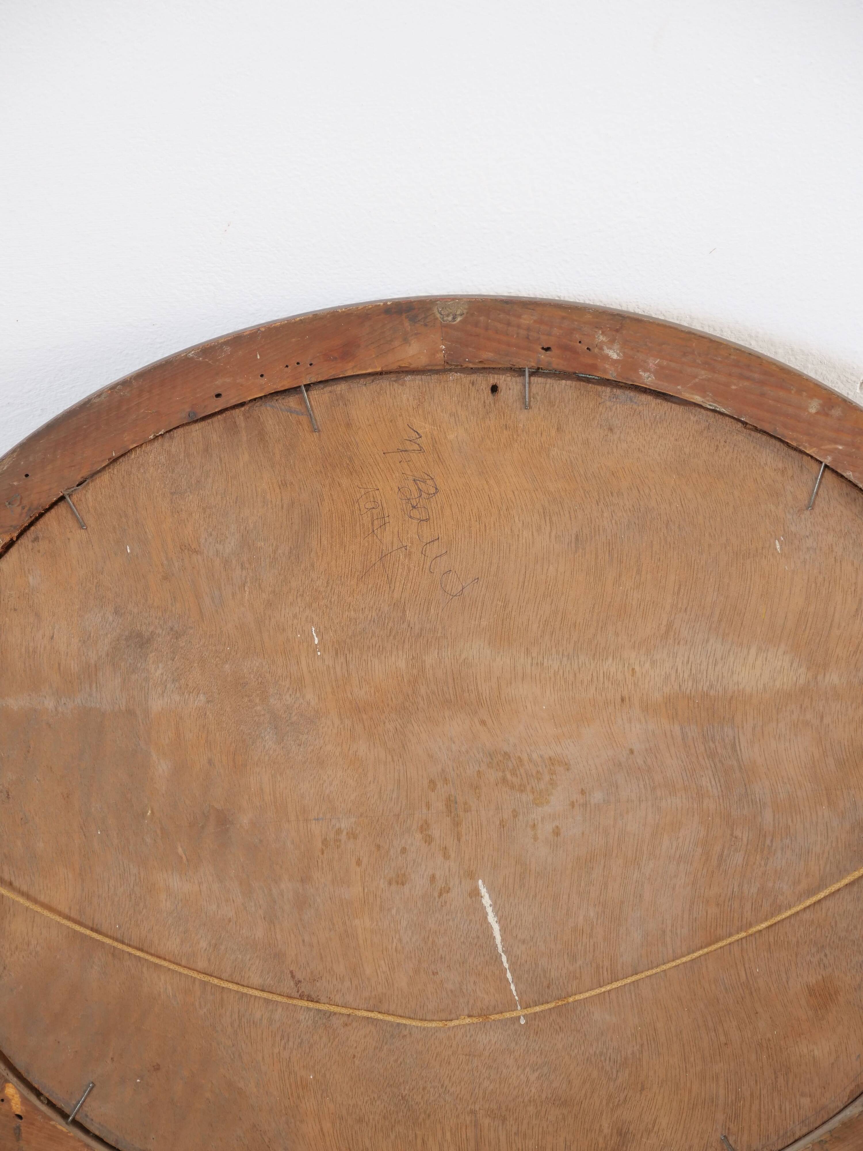 Oil on oval panel "bouquet of flower"