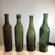 Lot of old blown glass beer bottles with marking