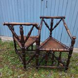 2 antique Scandinavian corner chairs/armchairs