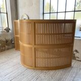 Large curved beech screen from the 80s
