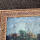 Old large pastel tableau - Scene of a wooded and flowered garden