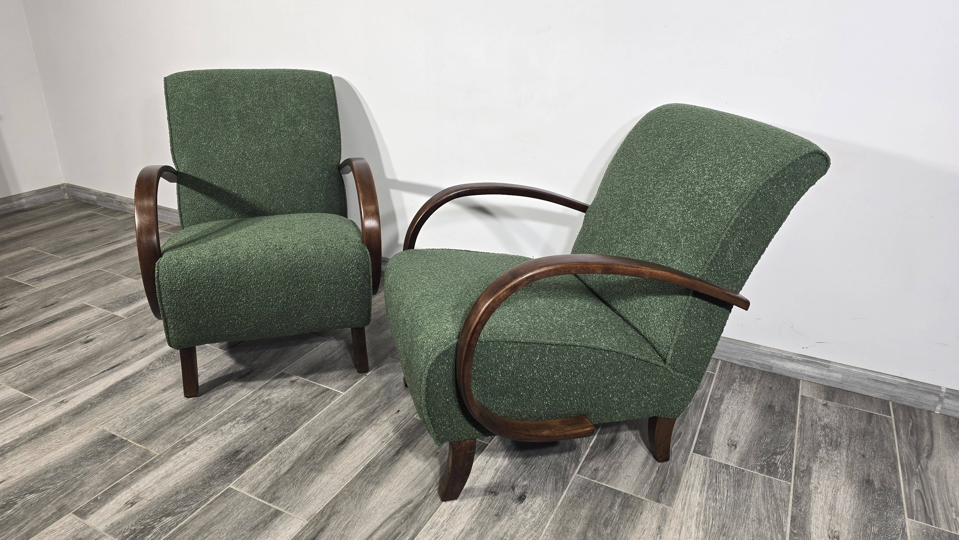 Chaises longues de Jindrich Halabala, années 1940, ensemble de 2