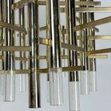 Sciolari 15 lights slight gilded chrome and perspex Chandelier model Ice, Italy 60s