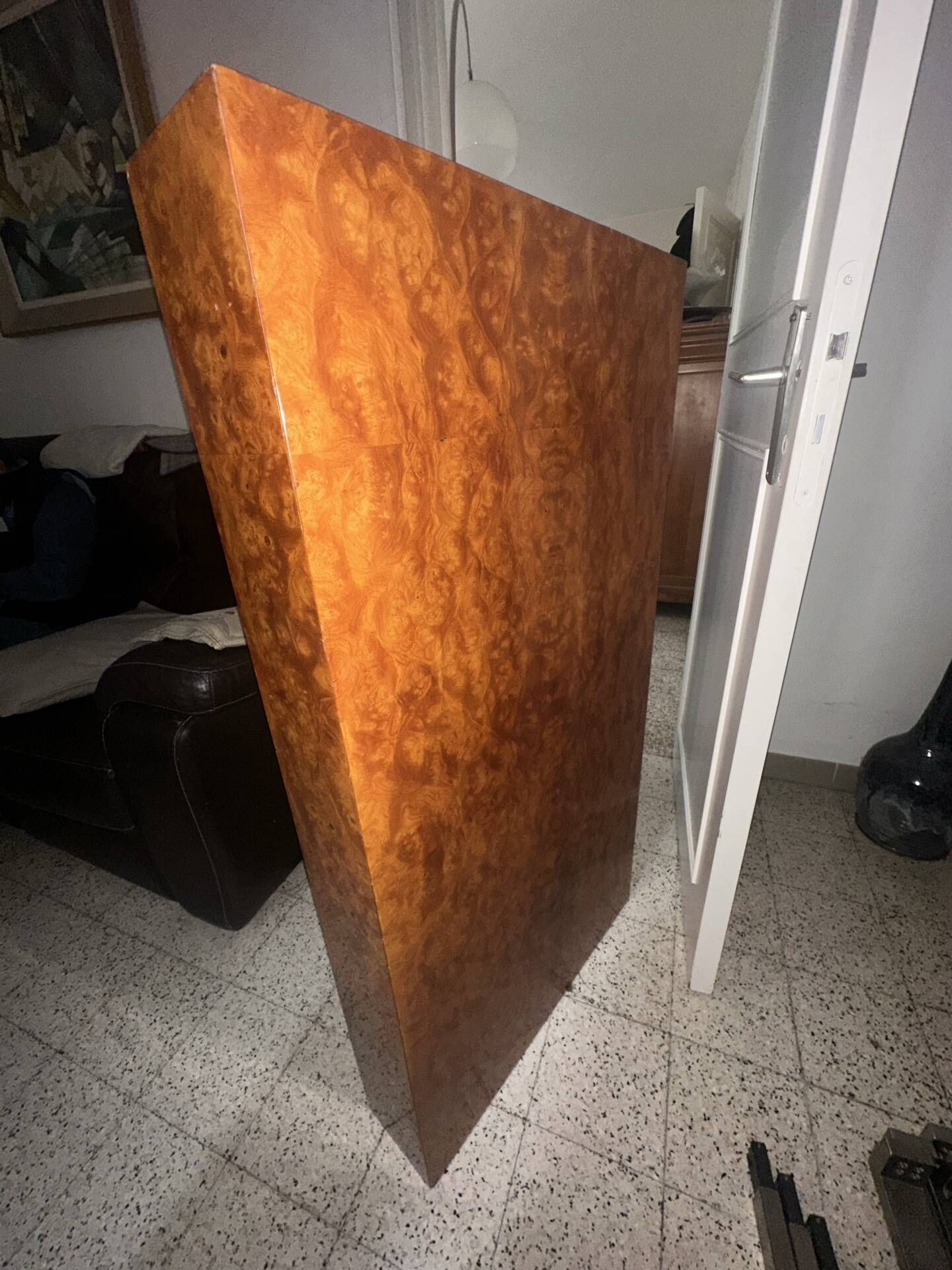 Rectangular coffee table in elm burl