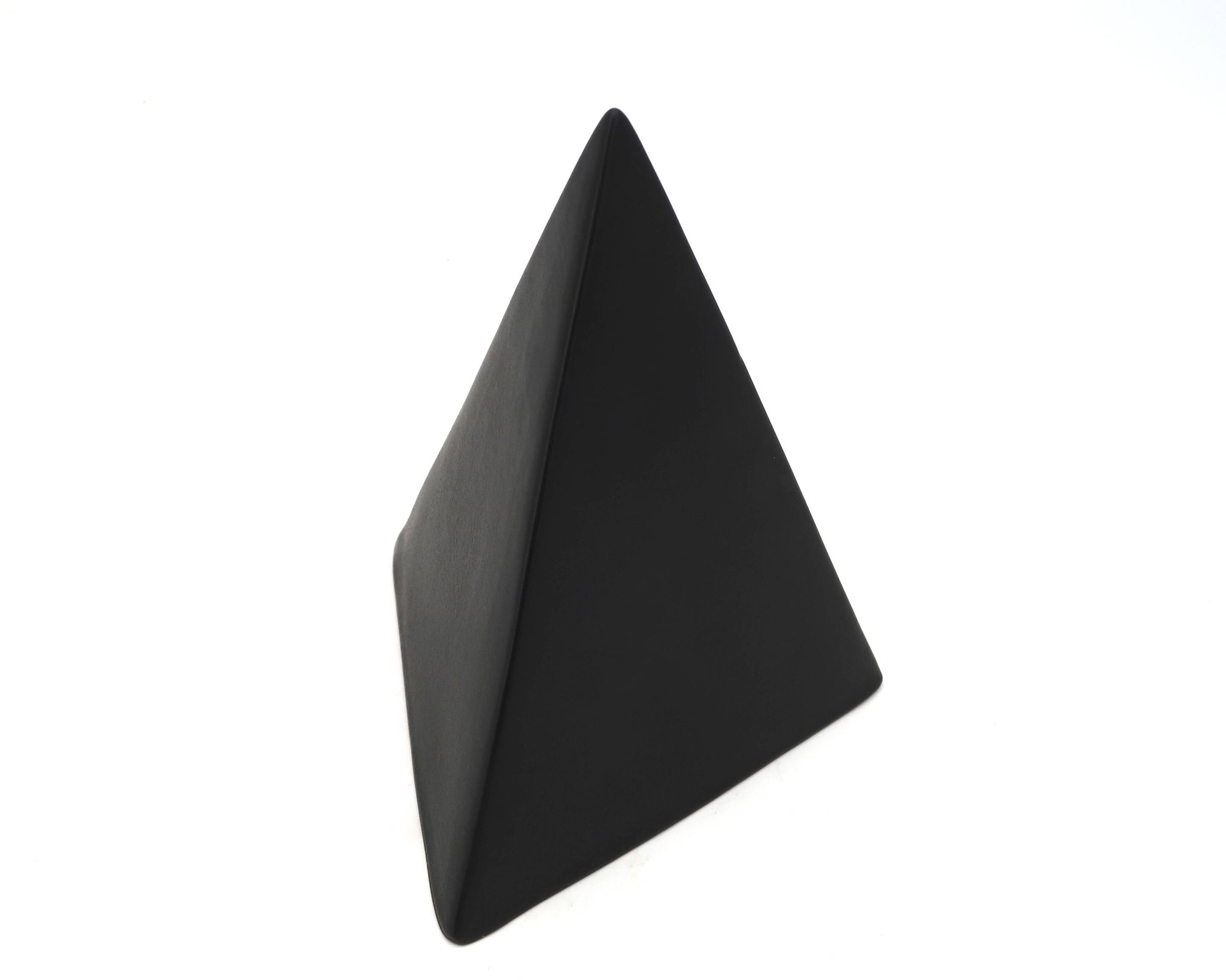 Black pyramid sculpture by Antonio Lampecco in ceramic, 1980s