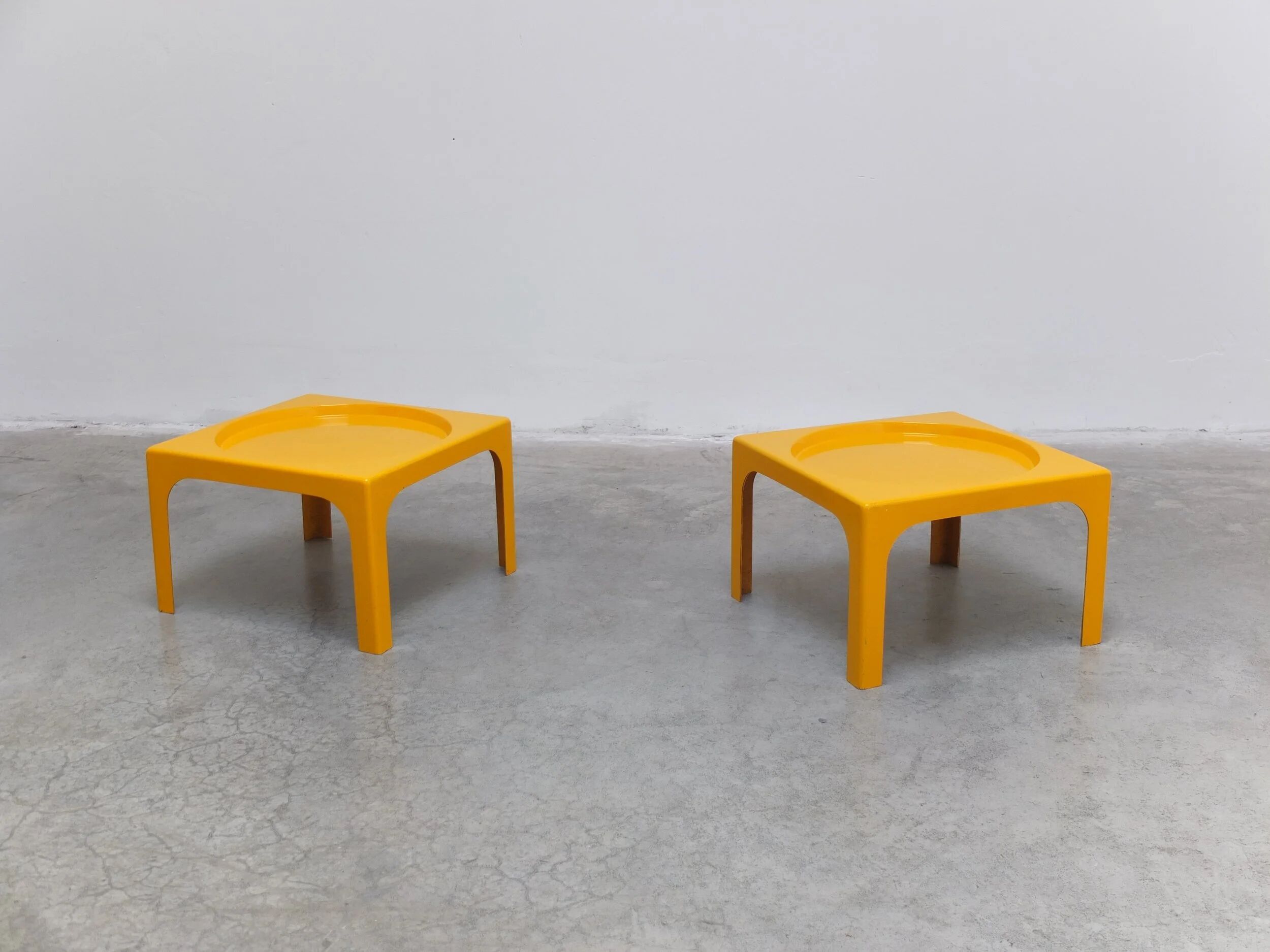 Pair of fiberglass side tables by Marc Berthier for Prisunic, 1970s