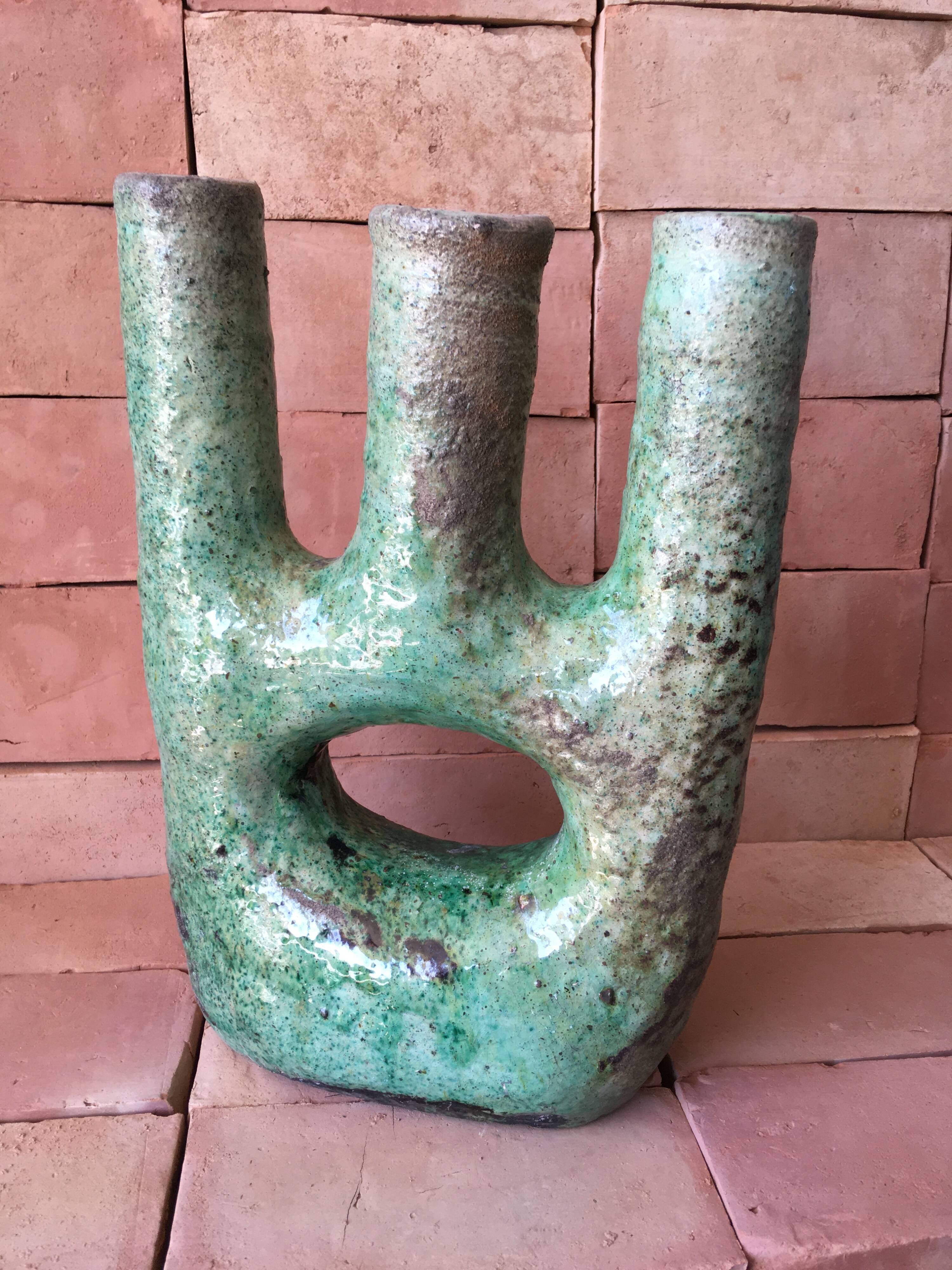 Tamegroute pottery candle holder