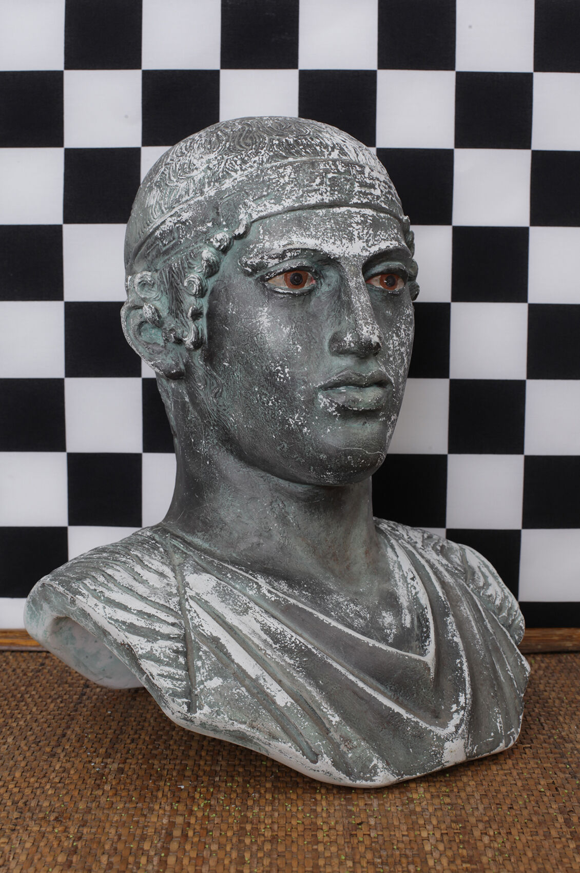 Sculpture head Roman bust in plaster