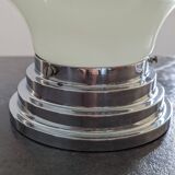Ancien grand plafonnier skyscraper lampe à poser opaline Bahaus Art déco 1930 Ø 31 cm