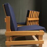 Rare pair of niko kralj 'dota' system lounge chairs, 1970's