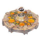 Vintage 1970s ceramic 'Fat Lava' style wall light by Hustadt Leuchten