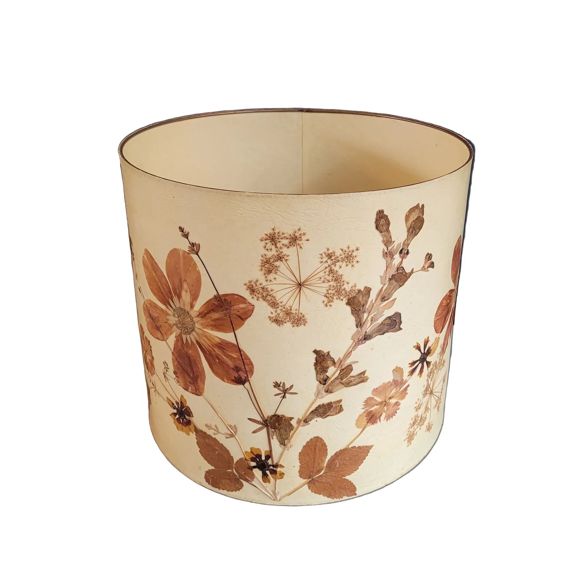 Large vintage lampshade with dried flowers