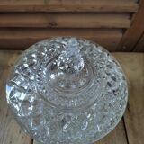Bonbonnière sucrier en verre moulé pointes diamant