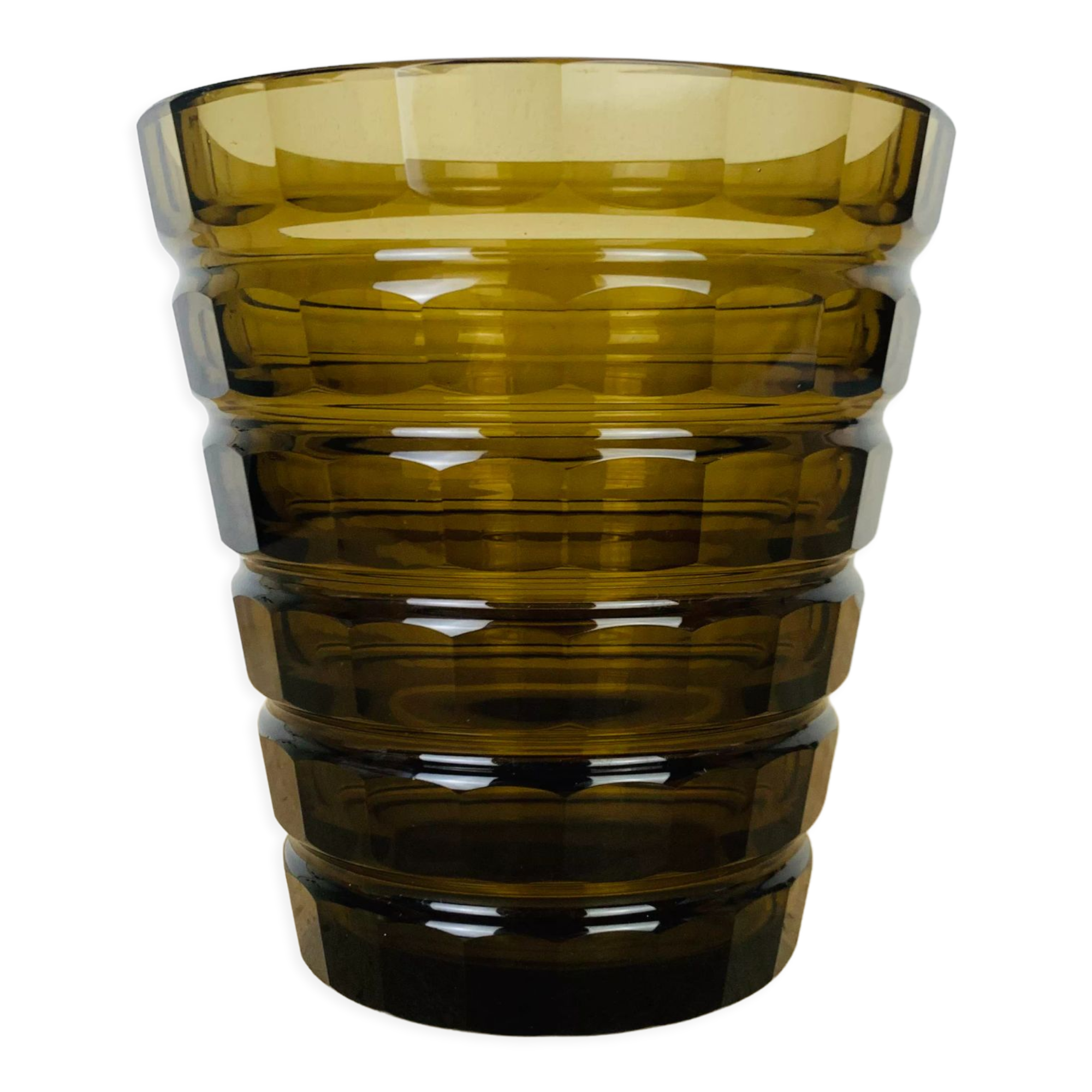 Daum Nancy Art Deco vase 1930 Lorraine cross smoked glass