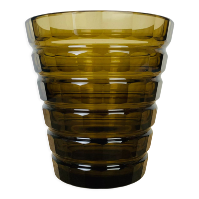 Vase Daum Nancy art déco 1930 croix de Lorraine verre fumé
