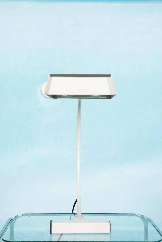 Vintage arc table lamp, 60s/70s Memphis desk lamp.