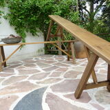 Pair of solid oak benches