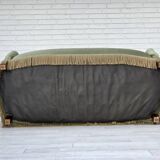 1960s, Danish 2-seater sofa, light green furniture velour, ash wood.