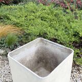 Large beige Eternit cube planter