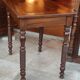 Old office side table/1 drawer/turned wood feet