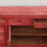 Red wooden sideboard