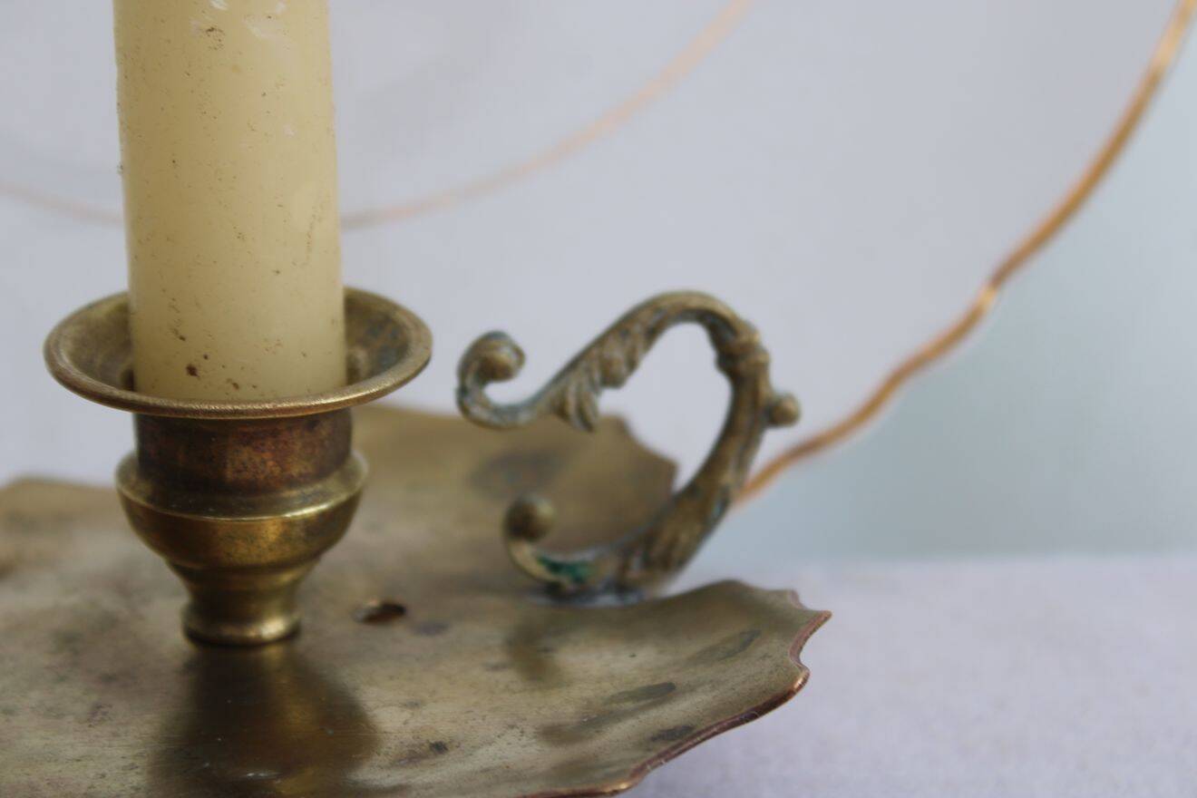 Gold-plated brass candle holder