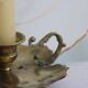 Gold-plated brass candle holder