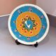 Hand-Painted Wall Decorative Ceramic Plate with Dove & Floral Folk Art Design