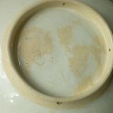 Ceramic plate barbotine trome eye plum late 19th