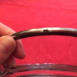 Faceted crystal cup around solid silver