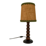 Art Deco lamp in turned wood from the 1930s