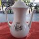 Digoin Sarreguemines coffee pot with a toile de Jouy pattern.
