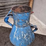 Pichet, bidon, vase à fleurs ancien, bleu azur