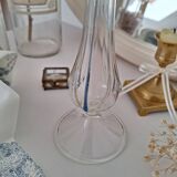 80s blue glass soliflore