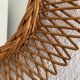Vintage mirror 1960 sun rattan flower wicker - 37 cm