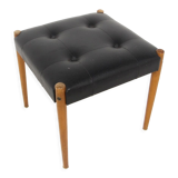 Scandinavian imitation leather ottoman, Sweden, 1960