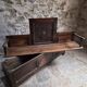 Old French popular art bench from Auvergne, circa 1800–1850