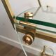 Neo classical style table in silver and gold metal and glass