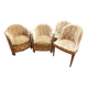 Suite de 2 fauteuils et 2 chauffeuses Art Déco En Acajou 1930