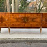 Art Deco sideboard in glossy burr walnut 1940 240cm