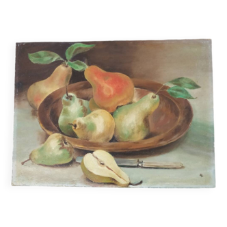 Still life with pears