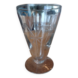 6 Port glasses, engraved crystal, art deco