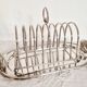 Silver-plated serving dish for foie gras, toast holder.