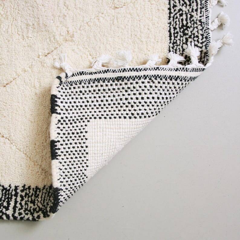 Moroccan rug: berber rug, black and white moroccan, beni ourain, 150/250