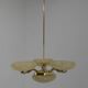 Art Nouveau Brass and Glass Chandelier, 1920s, Perfect Condition